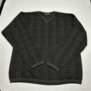 Brandini Men's Sweater Size M, Black and Gray, 100% Fine Merino Wool, Italy